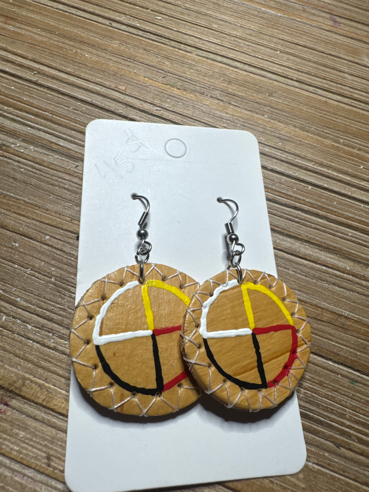 Birch Mini Medallion Medicine Wheel Earrings
