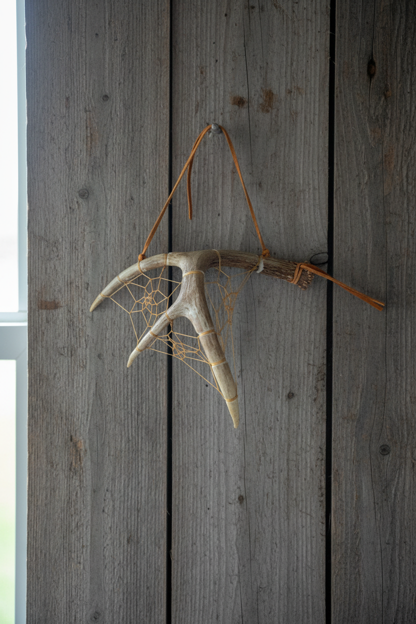 Antler dream catcher natural
