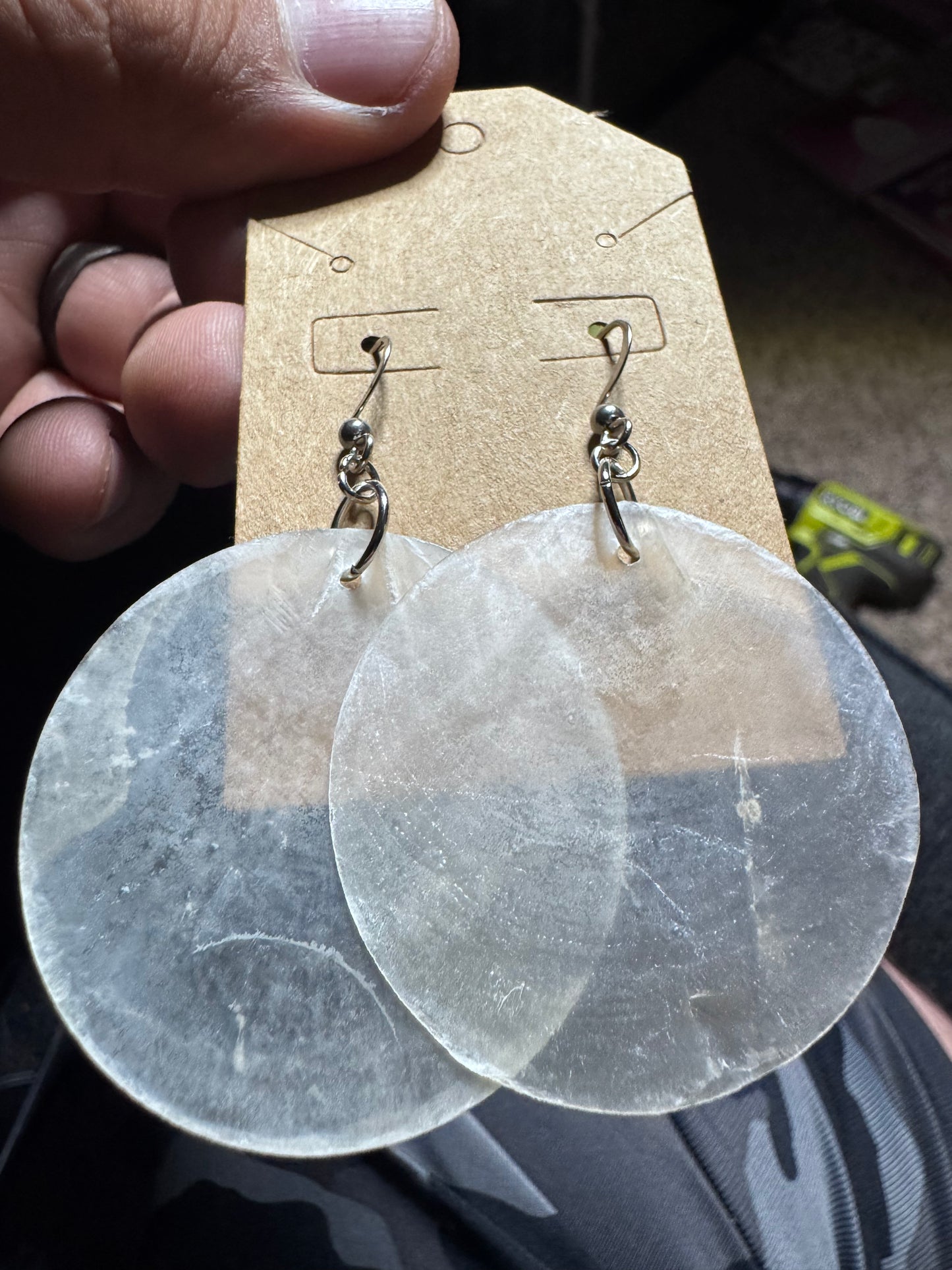 Large Sized Translucent Mother of Pearl Earrings