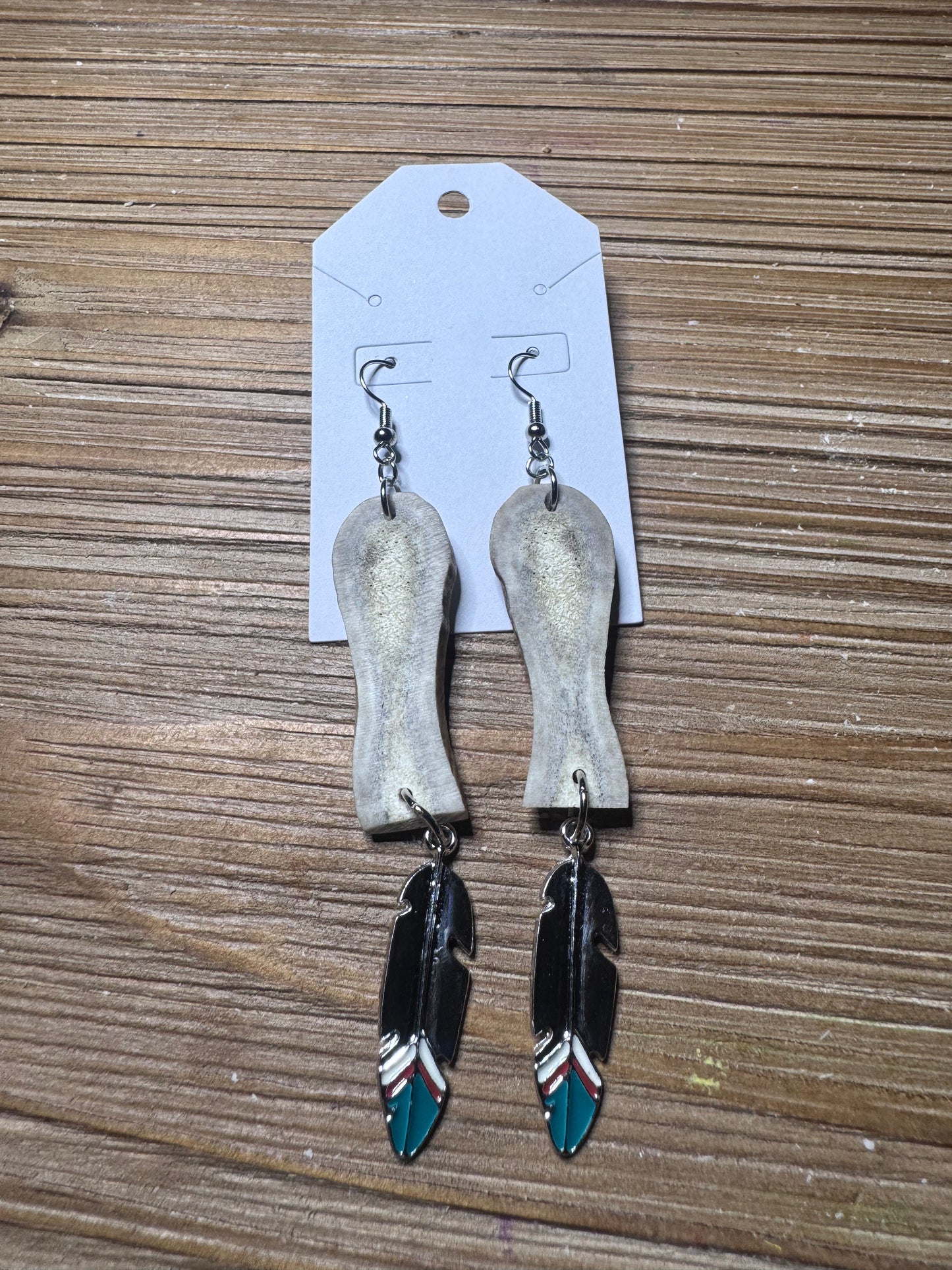 Long Antler and Painted Feather