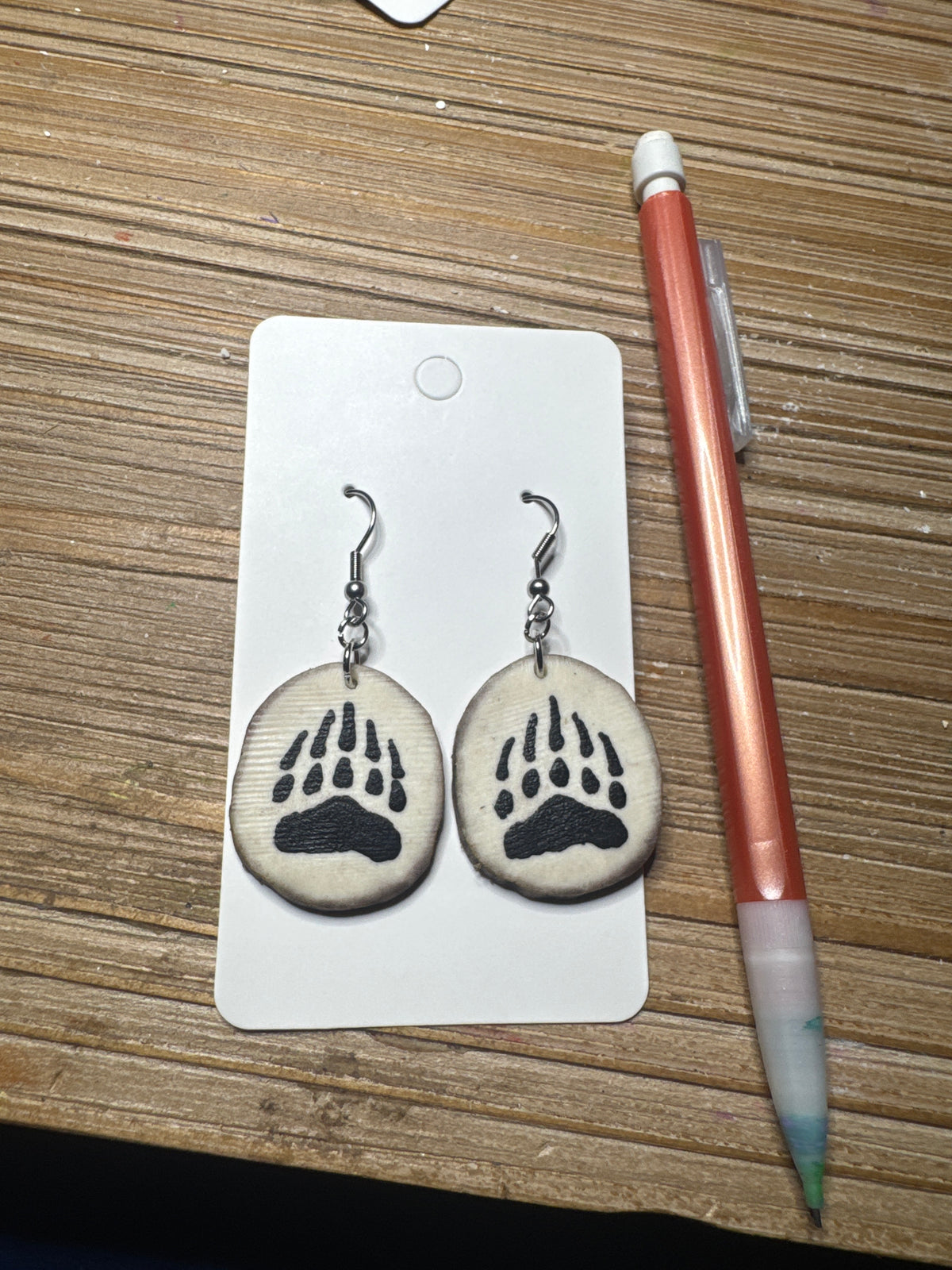 Small Moose Bear Paw Antler Earrings