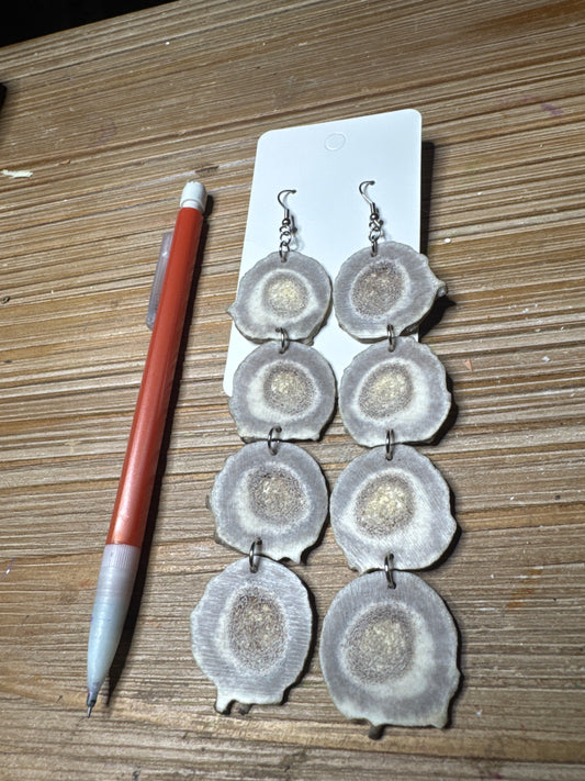Striped Quad Antler Earrings