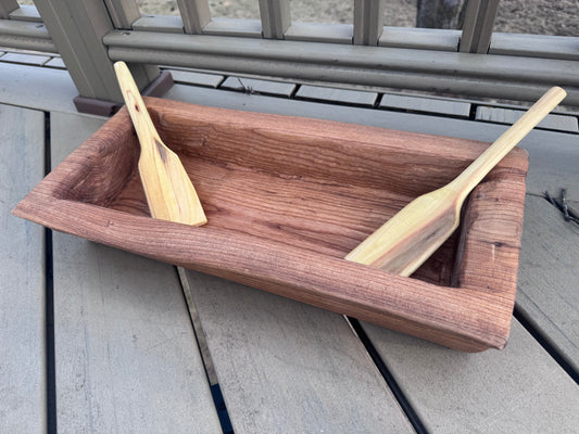 Maple Sugar Tray with Cedar Mixing Paddles