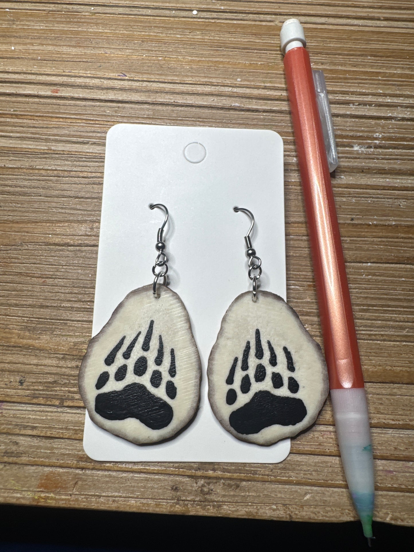 Medium Moose Bear Paw Antler Earrings