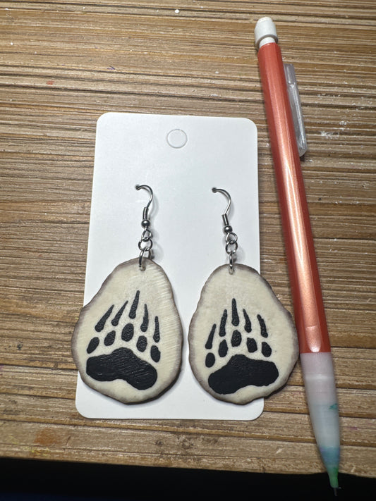 Medium Moose Bear Paw Antler Earrings