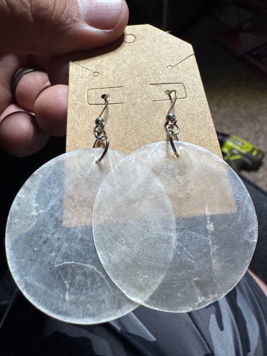 Large Sized Translucent Mother of Pearl Earrings