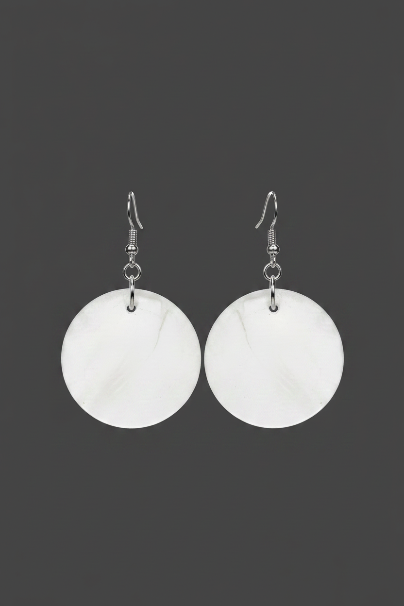 Medium Sized Translucent Mother of Pearl Earrings