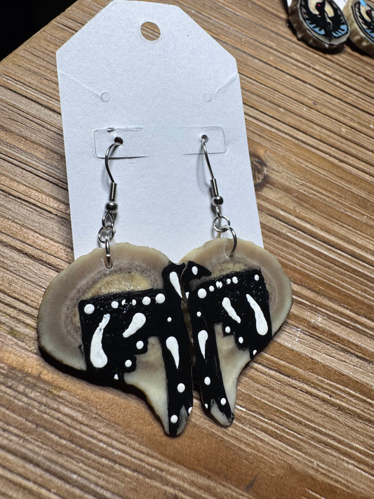 Black Thunderbird Antler Earrings