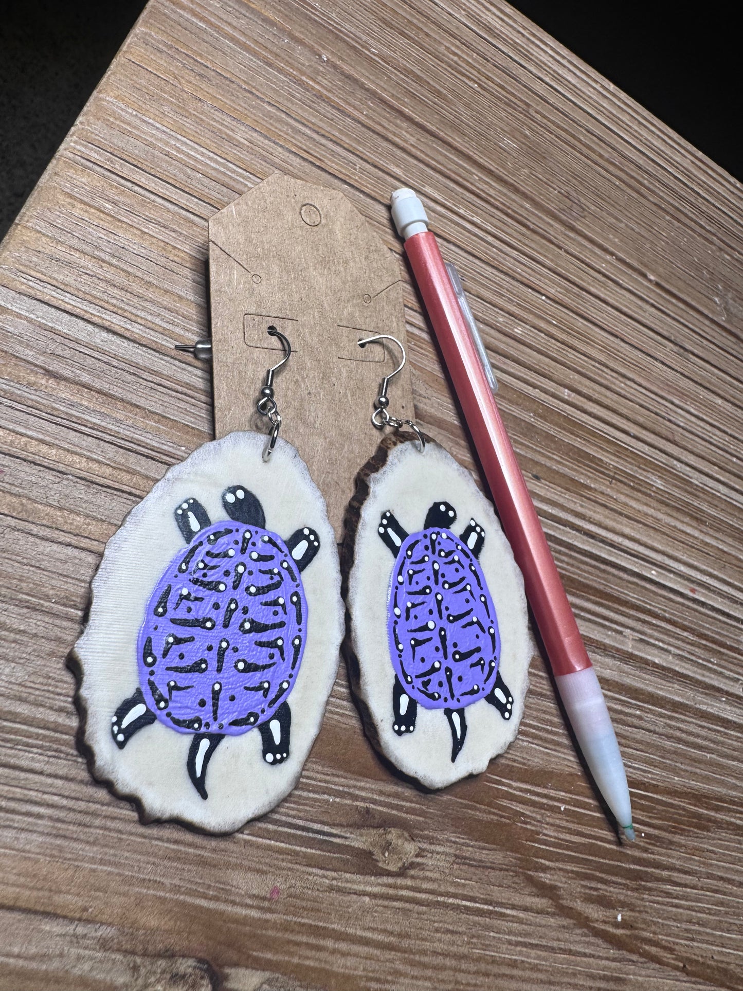 Moose Purple Turtle Earrings